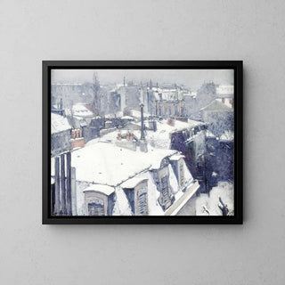 Reproduction tableau | Vue de toits (Effet de neige) - Gustave Caillebotte | Poster - Toile - Aluminium