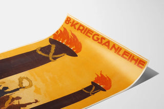 Vintage juliste 8. saksan sotaväen laina - historiallinen seinäkoristelu