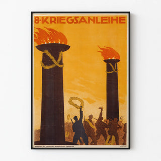 Vintage juliste 8. saksan sotaväen laina - historiallinen seinäkoristelu