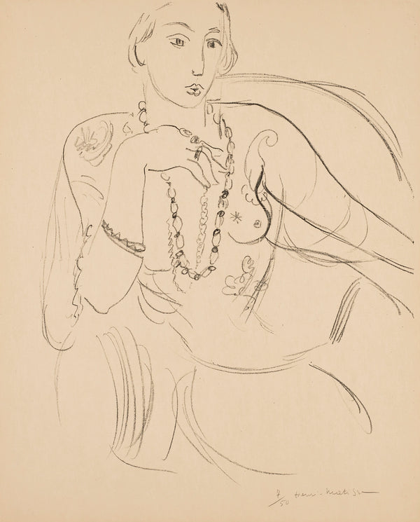 Femme au collier, 1925 – dessin d’Henri Matisse