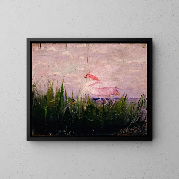 Étude de spatule rose pour le livre Camouflage dans le règne animal - Abbott Handerson Thayer — kehystetty taideteos seinällä