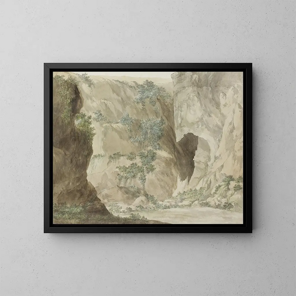 Mur ulkona luolasta Denysin korvasta - Abraham Louis Rodolphe Ducros — kehystetty taideteos seinällä