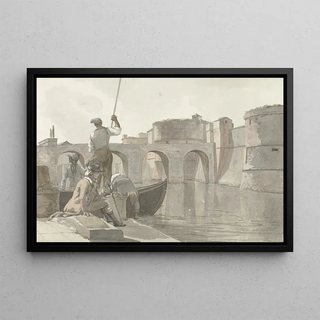 AbrahamLouisRodolphe Ducros - Nieuwe vestingsgracht van de vestingwerken in Tarente.webp