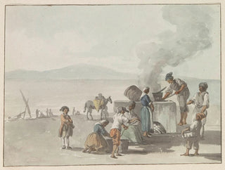 AbrahamLouisRodolphe Ducros - Smelten van teer te Chiaja Napels.webp