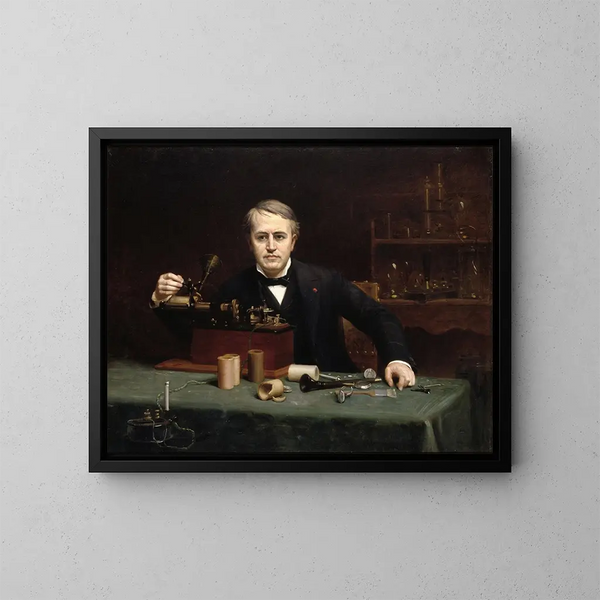 Thomas Alva Edison - Abraham Archibald Anderson — kehystetty taideteos seinällä