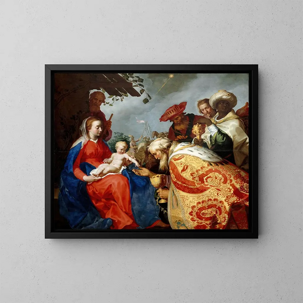 Adoration des Mages - Abraham Bloemaert — kehystetty taideteos seinällä