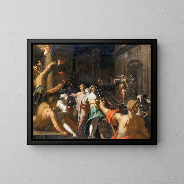 Judith näyttäen Holoferneen pään - Abraham Bloemaert — kehystetty taideteos seinällä