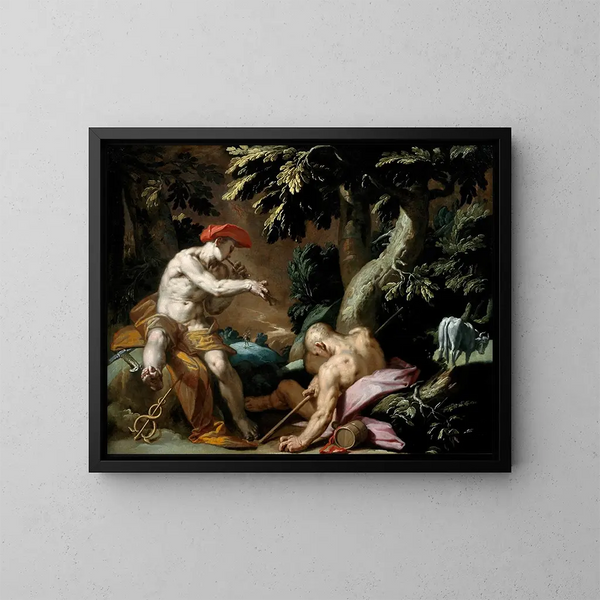 Mercure, Argus ja Io - Abraham Bloemaert — kehystetty taideteos seinällä