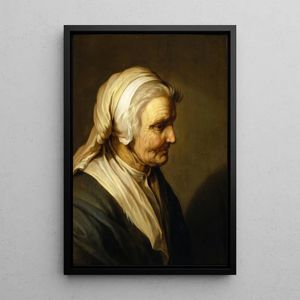 Vanha nainen - Abraham Bloemaert — kehystetty taideteos seinällä