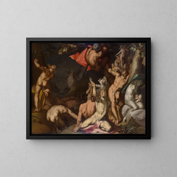 Tulva - Abraham Bloemaert — kehystetty taideteos seinällä