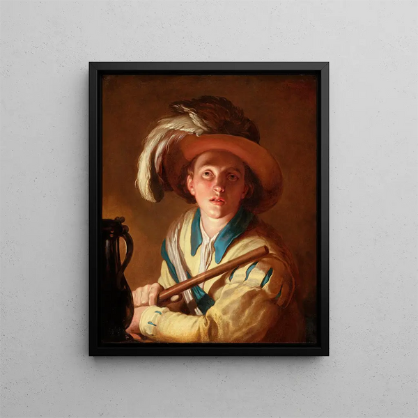 Le joueur de flûte - Abraham Bloemaert — kehystetty taideteos seinällä