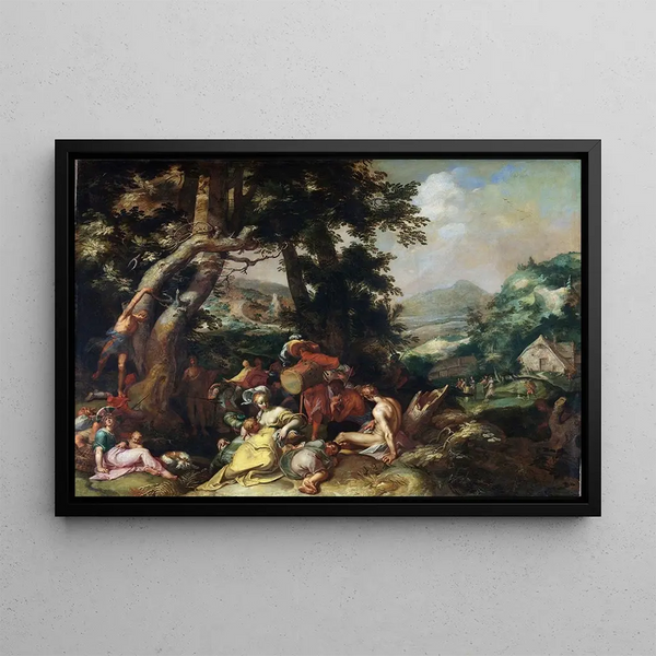 Johannes Kastajan saarna - Abraham Bloemaert — kehystetty taideteos seinällä