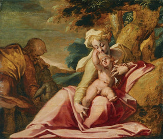 Le repos pendant la fuite en Égypte - Abraham Bloemaert — näkymä teoksesta