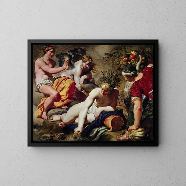 Les Quatre Éléments - Abraham Janssens — kehystetty taideteos seinällä