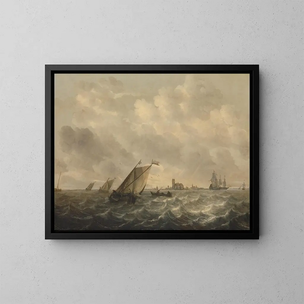Vue de la rivière - Abraham van Beyeren — kehystetty taideteos seinällä