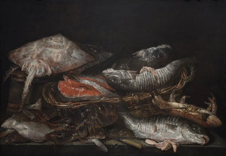 Abraham van Beyeren - Still Life With Fish On A Stone Table.webp