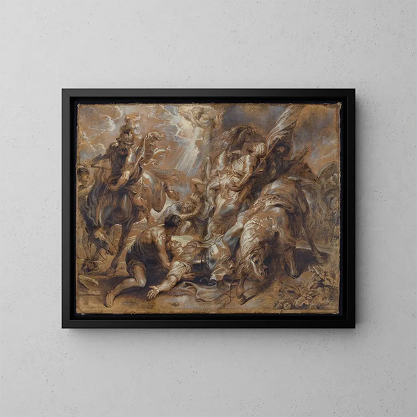 La conversion de saint Paul - Abraham van Diepenbeeck — kehystetty taideteos seinällä