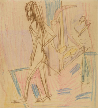 Acte féminin debout sur tapis - Ernst Ludwig Kirchner