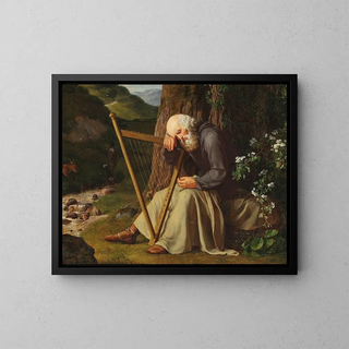 Adam August Mller - A dozing harpist.webp