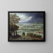 Le Château Neuf de Saint-Germain-en-Laye et les jardins vus de la rive droite de la Seine - Adam Frans van der Meulen — kehystetty taideteos seinällä