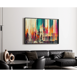 Tableau abstrait - Fusion Urbaine Chromatique