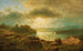 Auringonlasku järvellä - Adolf Chwala — näkymä teoksesta