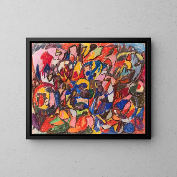 Figures dans un paysage - Adolf Hölzel — kehystetty taideteos seinällä