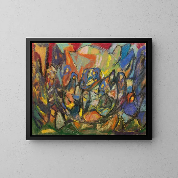 Composition de figures sans titre - Adolf Hölzel — kehystetty taideteos seinällä