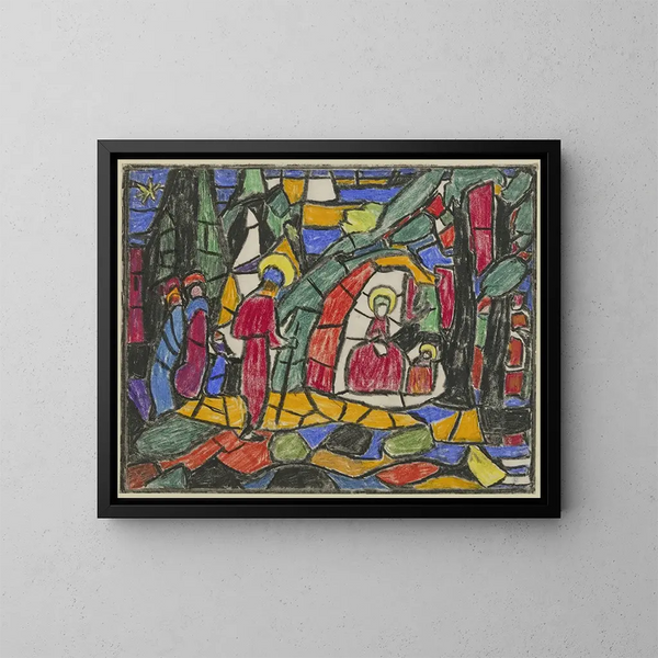 La Nativité - Adolf Hölzel — kehystetty taideteos seinällä