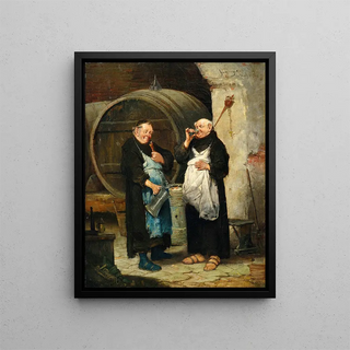 Adolf Humborg - Zwei Mnche im Weinkeller.webp