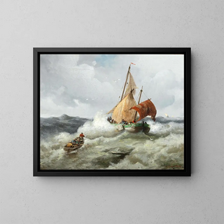 Adolf Kaufmann - Fishing Boat in a Rough Sea.webp