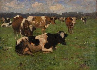 Adolf Lins - Cows on a meadow.webp