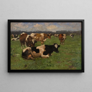 Adolf Lins - Cows on a meadow.webp