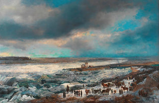Adolf Obermllner - Alexander Bensa Artist Der Donaueissto im Jnner 1880 mit dem Sperrschiff.webp