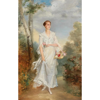 Adolf Pirsch - Portrait of a Young Lady with a Basket of Flowers.webp