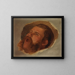 Adolf Schrdter - Studie eines zurckgeneigten Mnnerkopfes.webp