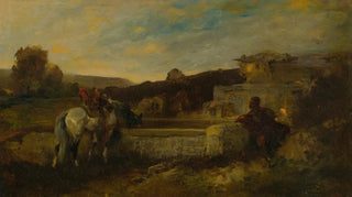 Adolf Schreyer - At The Watering Hole.webp