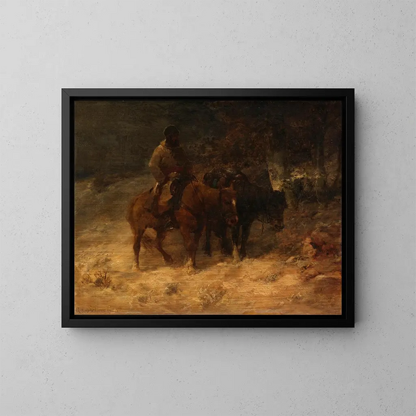 Le Retour - Adolf Schreyer — kehystetty taideteos seinällä