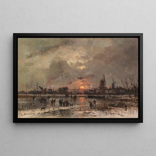 Adolf Stademann - Wintervergngen am zugefrorenen Flu.webp