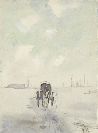Adolf le Comte - Winterlandschap met paard en wagen.webp