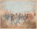 Indiana 32. vapaaehtoisrykmentin maalaus, A-yksikkö, lähellä Stones Riveria, Tennessee, tammikuu 1863 - Adolph Metzner — näkymä teoksesta