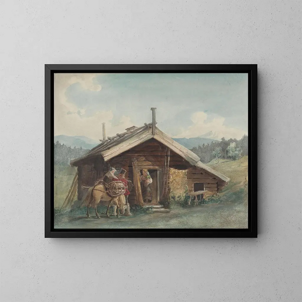 Perhe Bondefamilie - Adolph Tidemand — kehystetty taideteos seinällä