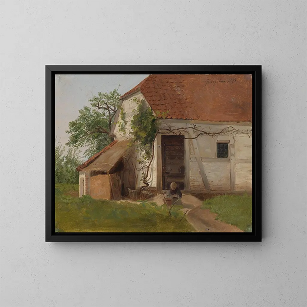 Ferme à Goldsheim - Adolph Tidemand — kehystetty taideteos seinällä
