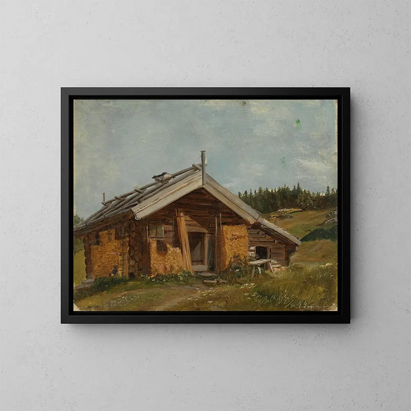 Ferme à Bolkesj - Adolph Tidemand — kehystetty taideteos seinällä
