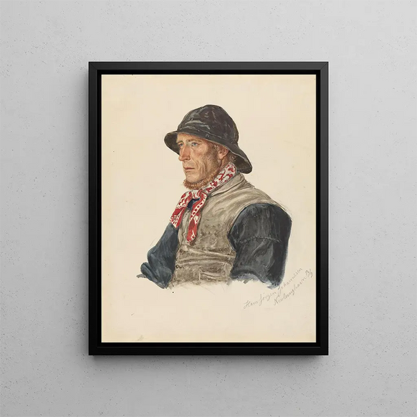 Hans Jørgen Johannesen Nevlunghavn - Adolph Tidemand — kehystetty taideteos seinällä