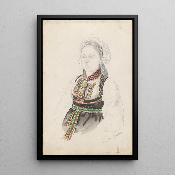 Maalauksen jäljennös Kirsti Olsdotter Heddal - Adolph Tidemand