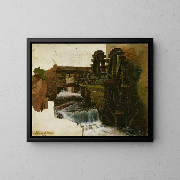 Ruisseau de moulin - Adolph Tidemand — kehystetty taideteos seinällä