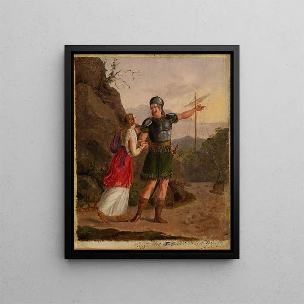 Esquisse pour Le Départ de Fridtjof - Adolph Tidemand — kehystetty taideteos seinällä