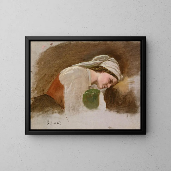 Study for After the Fight - Adolph Tidemand — kehystetty taideteos seinällä