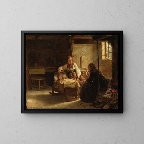 La Devineresse - Adolph Tidemand — kehystetty taideteos seinällä